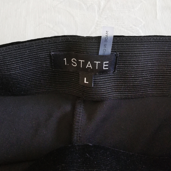 1. State Crushed Black Velvet Stirrup Pants Size L - Picture 2 of 7